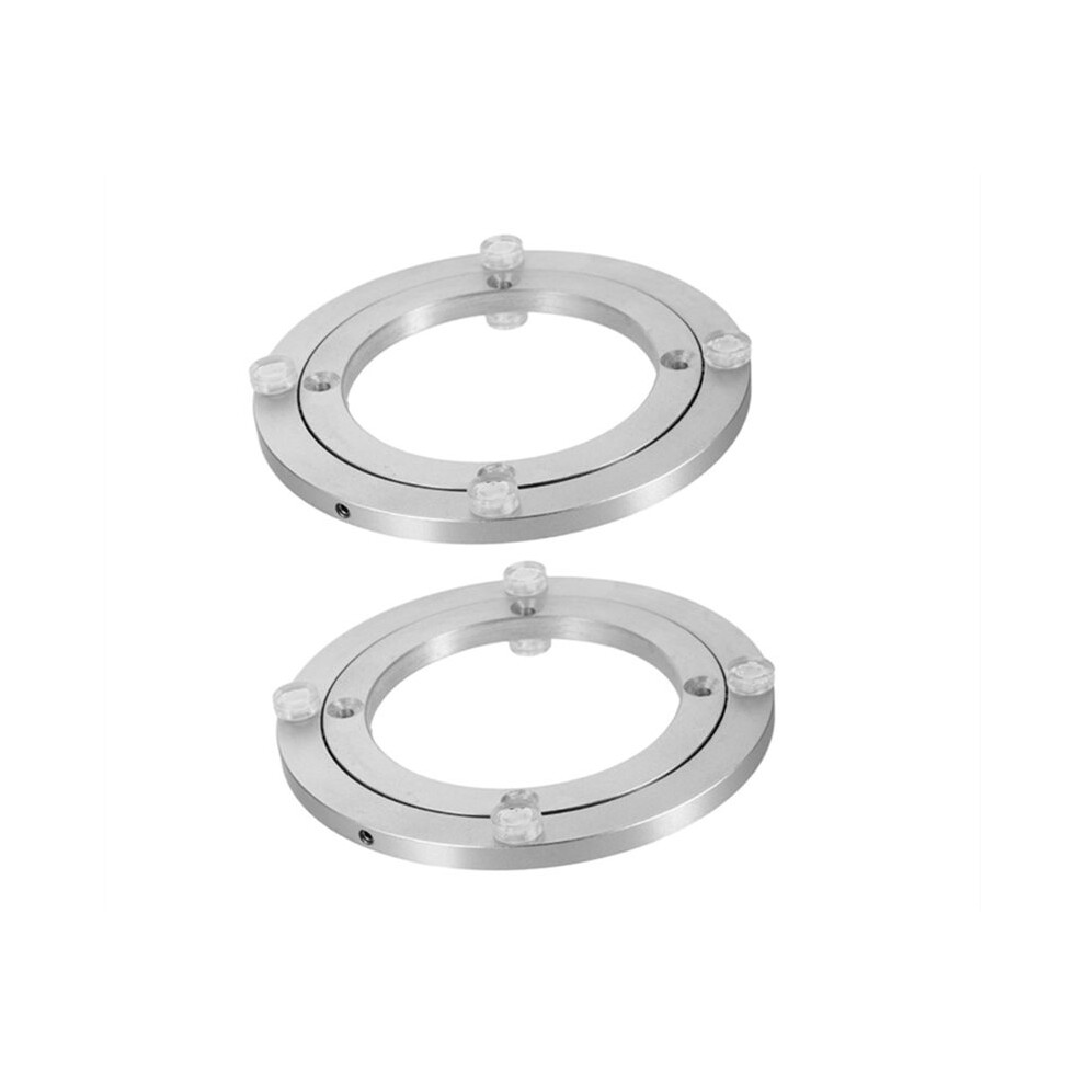 2Pcs 4 Inche Aluminum Bearing Turntable Bearings Swivel Plate Smooth Swivel Plate Rotating Table Rotating Round 6033075633488