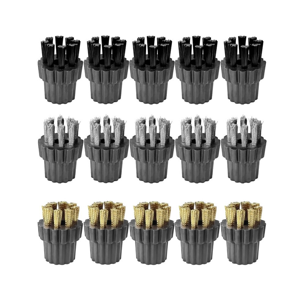 15Pcs Steam Cleaner Brush M8 Steam Cleaner Attachments, Steamer Accessories Replacement Parts, Cleaning Brush 4712028979133