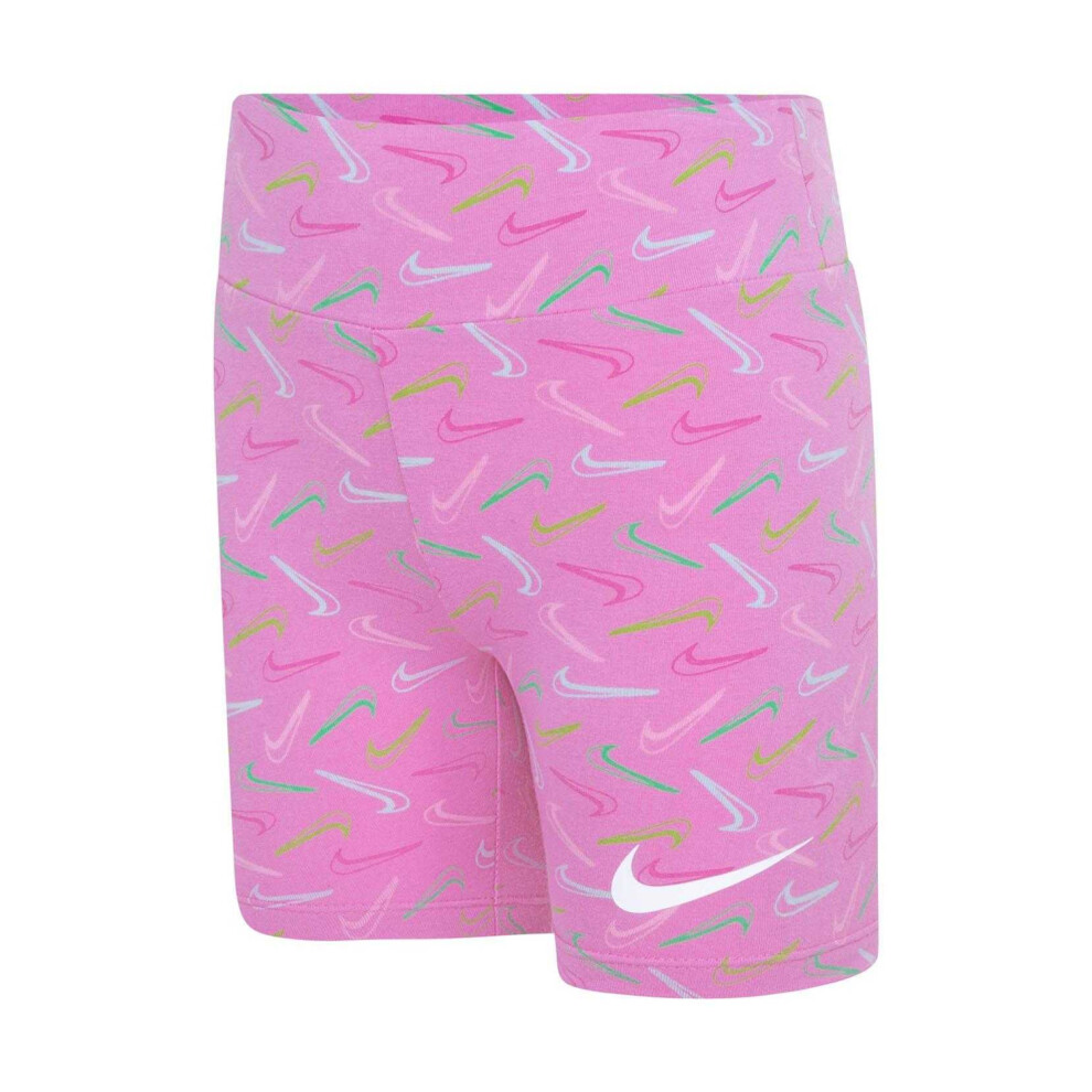 Nike (5 Years, ) Girls Swoosh Logo Biker Shorts Pink