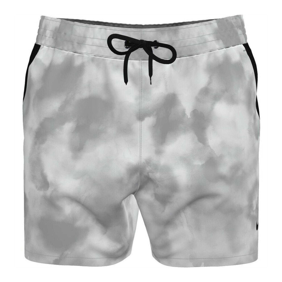 Nike (S, Wolf ) Mens Volley Cloud Print Snug Fit Swim Shorts Grey