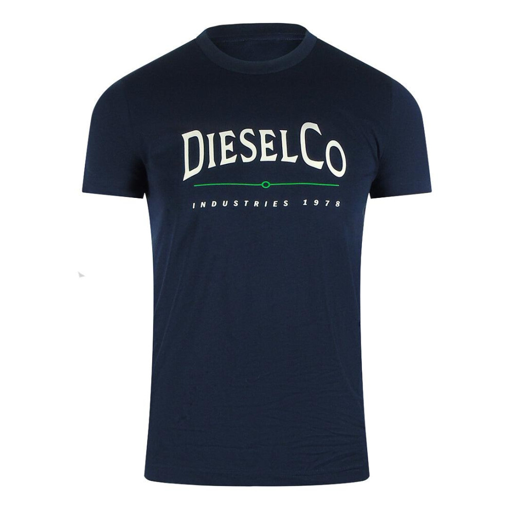 Diesel (Xs, Navy ) Mens Industries Premium Cotton T-Shirt Blue