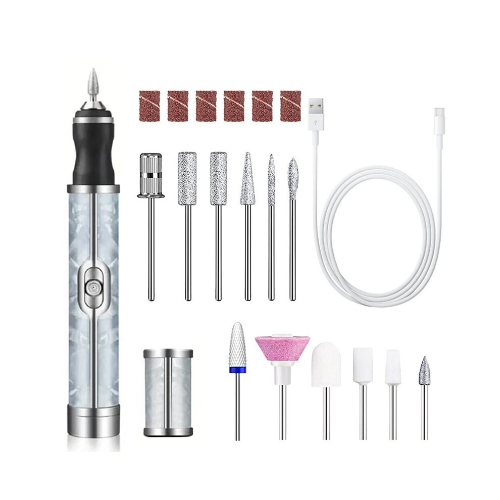 Professional Manicure Pedicure Kit, Cordless Rechargeable-Nail Set for Manicure Polishing, Shaping and Gel Remova