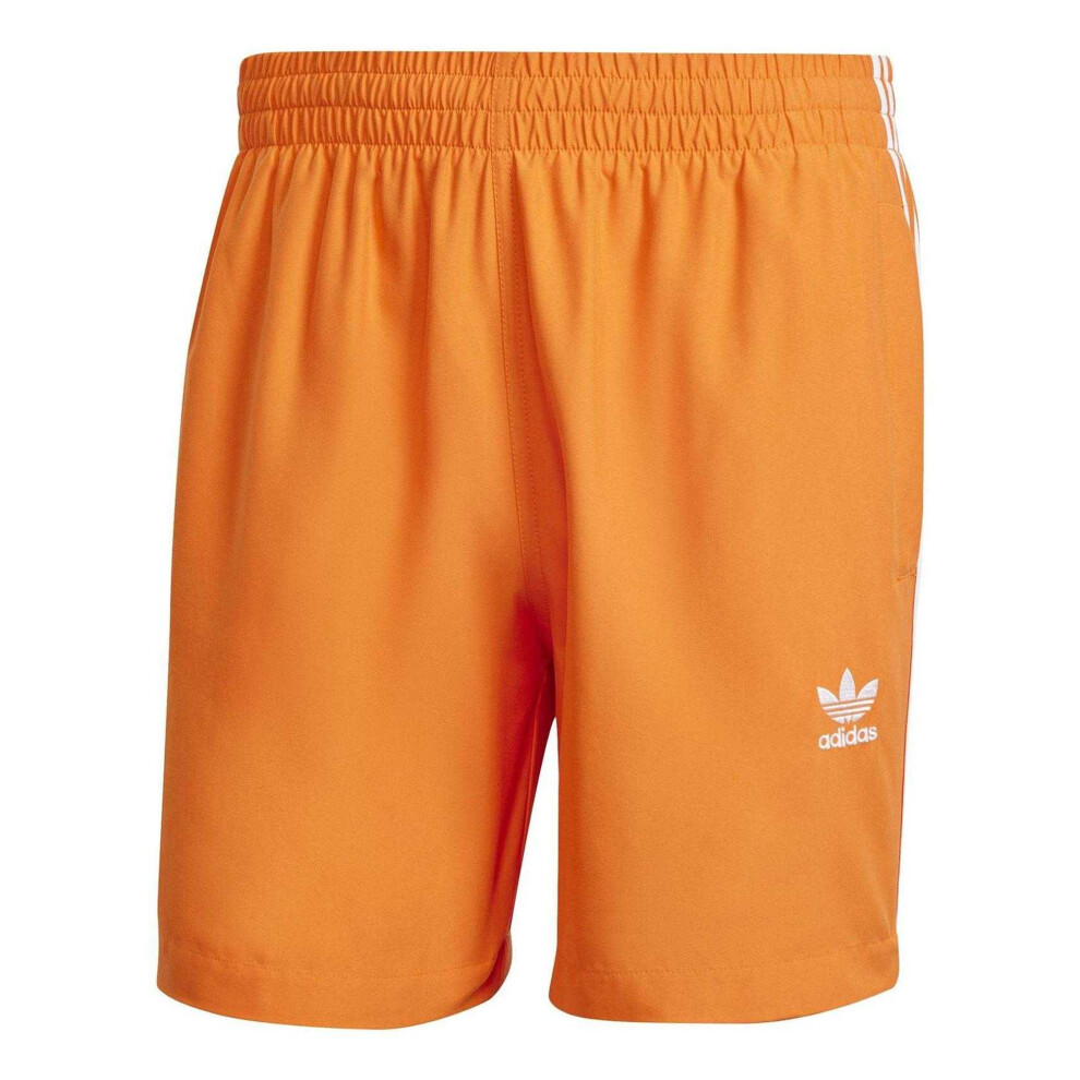 Adidas (Xs, ) Mens 3 Stripes Swim Shorts Orange