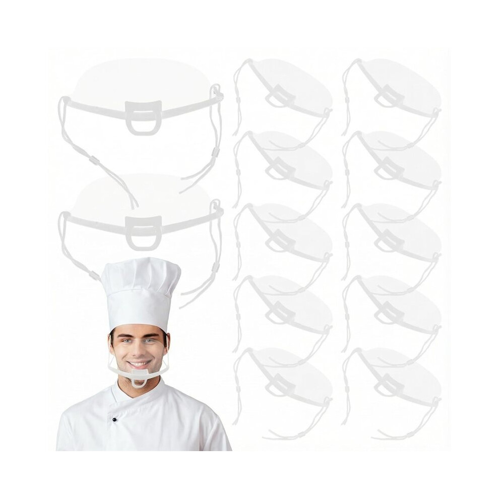 Saudism 20 Pcs Plastic Catering Mask Proof, For Hotel Beauty Chef Waiter Protective Mask Anti- Transparent Mouth Cover