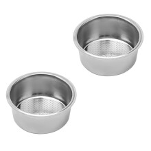 2 Stück 51-mm-Siebträger Aus Edelstahl für Halbautomatische Espressomaschinen (Doppeltasse)