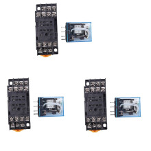3X Hh54P 12V Coil 4Pdt 14 Pin Rele' di Potenza Elettromagnetico Dyf14A Base