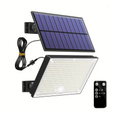 Lampes Solaires D'Extérieur 400 LED avec Télécommande, Détecteur de Mouvement, Étanches, Applique Murale Solaire pour Jardin