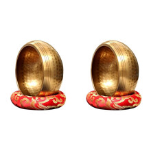 2X Nepal Handmade Buddha Sound Bowl Yoga Meditation Chanting Singing Bowl Brass Chime Handicraft Music Therapy