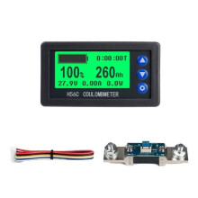 H56CR Coulomb Meter 300A Shunt Without Base Battery Capacity Indicator Lithium Battery Coulomb Tester Voltmeter Ammeter