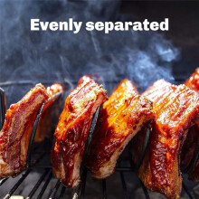 Parrilla Antiadherente de Acero Inoxidable para Asar A la Parrilla, con Capacidad para 4 Parrillas para Asar A la Parrilla, Color Plateado