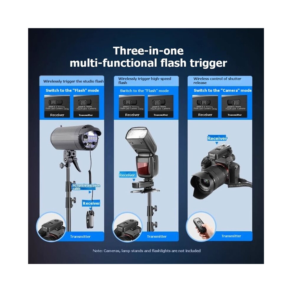 Fc-16 2.4G Wireless Camera Shutter Studio Flash Trigger With Dual Receivers For Dslr Mirrorless Cameras 4711989261868