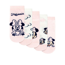(9 UK Child-12 UK Child, Pink) Disney Girls Minnie Mouse Calf-Length Socks (Pack of 5)