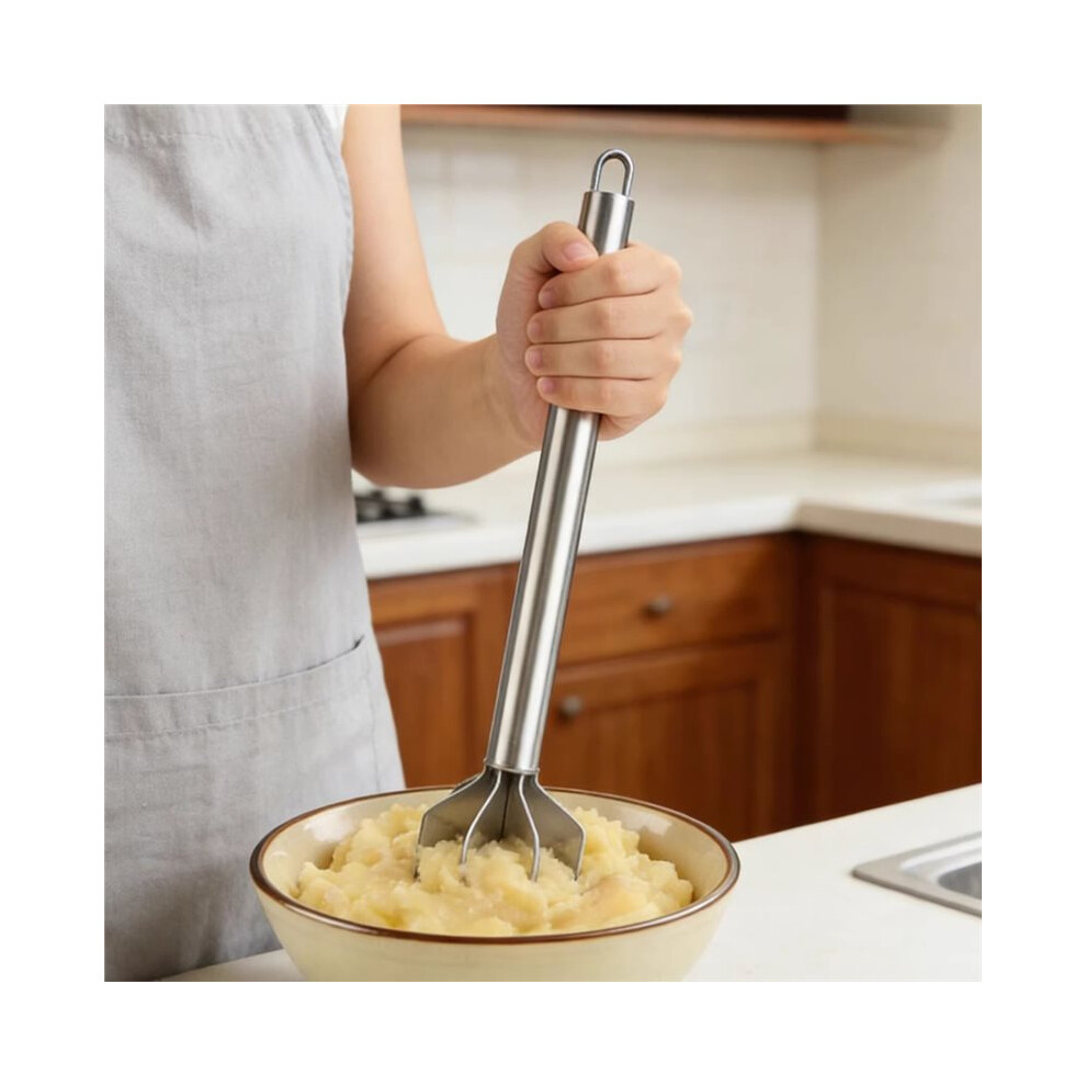 Stainless Steel Meat Masher, 6 Blade Ground Beef Chopper Tool, Potato Masher With Handle 4713560677037