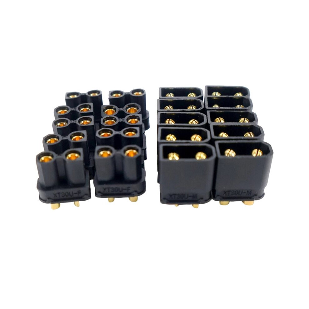 10Pairs Xt30 Xt-30U Male Female Bullet Connectors Plugs For Rc Multi Axis Aircraft Fixed Wing Lipo Battery Esc Black 6033240921396