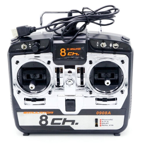 8CH RC Simulator 3D Flugzeug Multicopter Quad Simulator für RC Drohne mit USB Flugcontroller für PC Training Spiel A 2