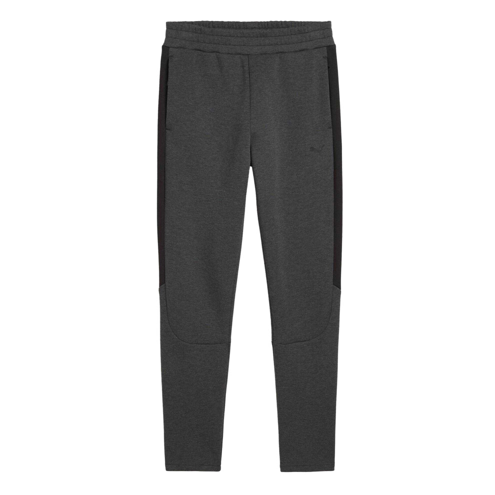 Puma (S, Dark Heather) Mens Evostripe Core Fleece Tapered Joggers Grey