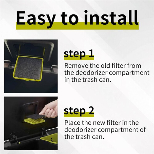 25 Pack Trash Can Odor Absorbing Filter Refills for EKO Garbage Cans and Compost Bin, Activated Charcoal Deodorizer 2