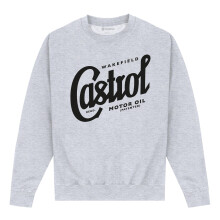 (4XL, Heather Grey) Castrol Unisex Adult Registered Script Sweatshirt