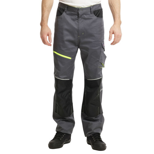 Lee Cooper (40R, Grey/Black) Lee Cooper Mens Reflective Holster Pocket Work Cargo Trousers