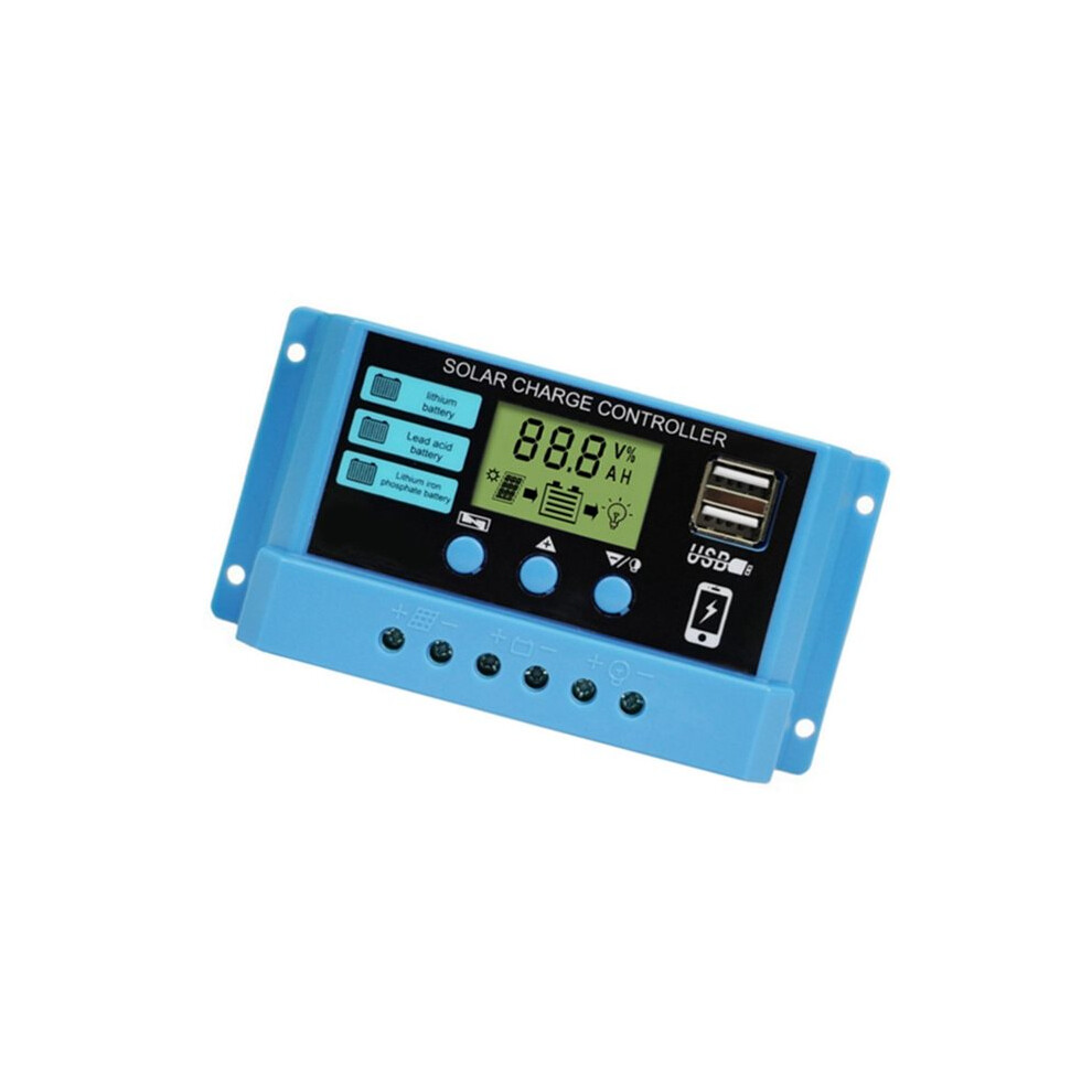 30A Pwm Solar Charge Controller 12V 24V Pv Regulator Dual Usb Lithium Iron Lifepo4 Battery Charger Stabilizers Light 6032845794701