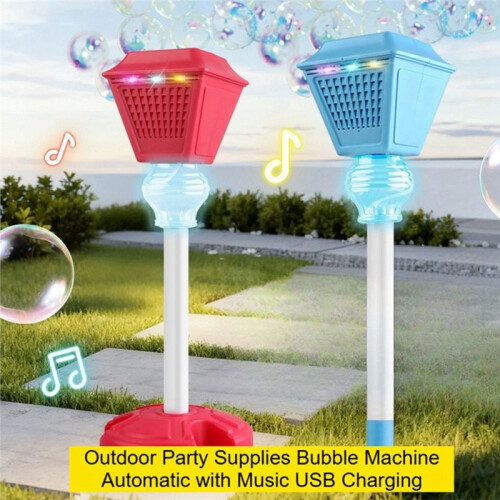 Outdoor Automatic Bubble Machine with Sound Light USB Charging Streetlight Bubble Maker for Party Wedding 1