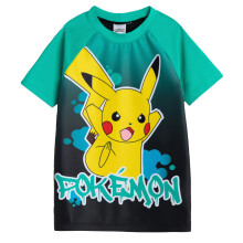 (8-9 Years, Green) Pokemon Boys Pikachu Swim Top