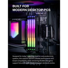 Dissipador de Calor ARGB de 5V e 3 Pinos para Memória RAM DDR4/DDR5 com Almofada Térmica de Silicone para Computadores Desktop/PC, Cor Preta.