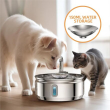 Automatischer Wasserspender, Intelligenter Trinkbrunnen für Katzen, Haustier-Wassernapf mit Sichtfenster, Edelstahl-Wassernapf für Hunde