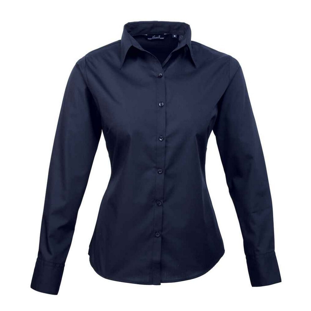 Premier (Xxl, ) Womens/Ladies Poplin Long-Sleeved Blouse Purple