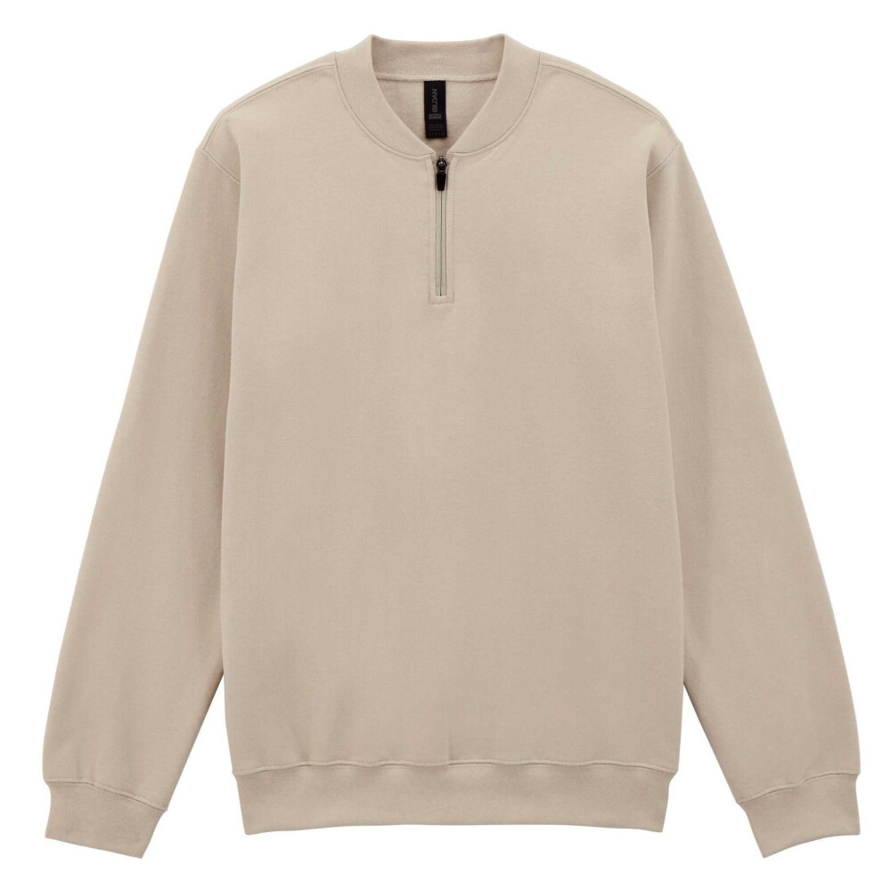 Gildan (Xxl, Sand) Unisex Adult Softstyle Midweight Quarter Zip Sweatshirt Multicoloured