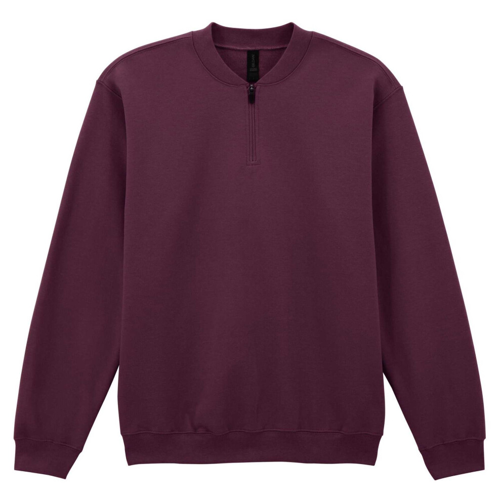 Gildan (L, Maroon) Unisex Adult Softstyle Midweight Quarter Zip Sweatshirt Multicoloured