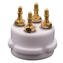 4-Pins Vacuümbuisvoet voor 2A3 300B 40 45 50 5Z3 811 101D Buizen, 24-Karaats Verguld Messing, Hifi Vintage Buizenversterker Doe-Het-Zelf B