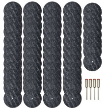 60 Peças Rodas de Corte de Ferramenta Rotativa 1-1/4 Polegadas Rodas de Corte de Fibra de Vidro Reforçadas e 4 Peças Mandris Acessórios para