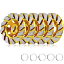 1set/5pcs Turbine Carbon Steel Sand Wheel Concrete Turbine Cup Disc Sand Mill, Used for Concrete Walls, Floors, Etc