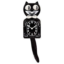 Horloge Noire Classique avec Queue qui Ondule, Décoration Intérieure au Design Rétro Vintage