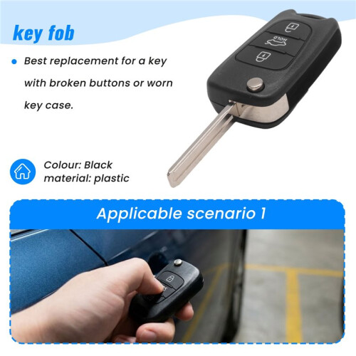 3 Buttons Flip Folding Remote Key Shell Case for  I20 I30 I35 IX20 IX35 1