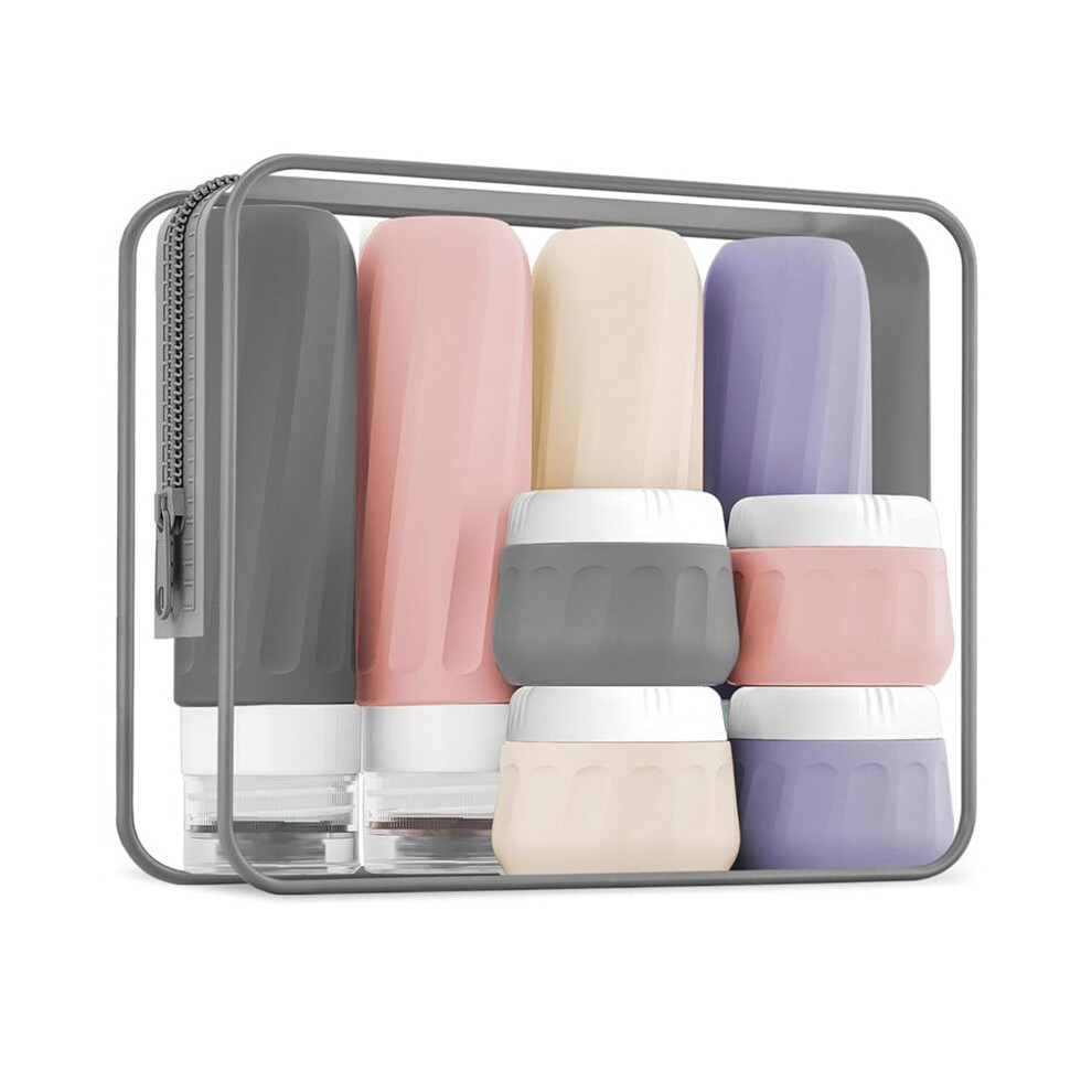 Travel Toiletries Bottle Set, Includes A Free Transparent Travel Bag, Leak-Proof Squeeze Container