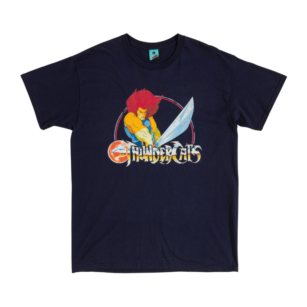 Thundercats (S, Navy) Unisex Adult Lion-O T-Shirt Blue,Multicoloured