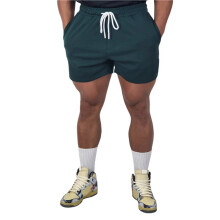 Kort Herrtröja, Träningsshorts med Fickor för Män Mörkgrön XXL