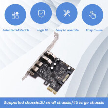 PCI Expansion Card 4- (Type-C+A) USB 3.2 Expansion Card 5Gbps High Speed Hub Driver-Free for Desktop Computer