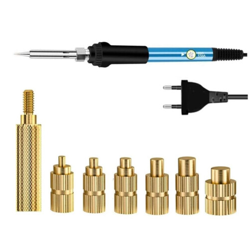 Heat Set Insert Soldering Iron Tip  M2-M6 Hot Melt Inset Nut Brass Embedded Thread Insertion Kit for Plastic EU PLUG