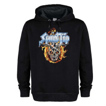 (M, Black) Amplified Unisex Adult Skull And Flames Spinal Tap Hoodie