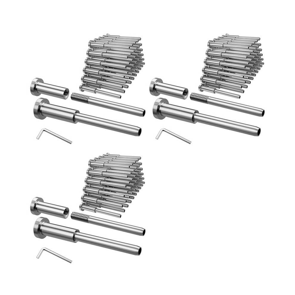 Invisible Cable Railing Kit -60Pcs 1/8In T316 Stainless Steel Invisible Receiver Swage Stud End For 2In X 2In Metal Post 6033687941292