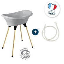 THERMOBABY Badewannenset VASCO Charm grau: Badewanne + Füße + Ablaufrohr