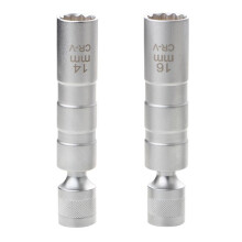 2pcs 14mm 16mm Magnet Removal Tool Wrench Sleeve 3/8inch 12-Point Swivel Candle Key Socket Kit S