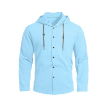 Camisa de Lino de Manga Larga con Botones para Hombre, Estilo Casual de Verano, Estilo Hawaiano, Ideal para la Playa, Sudaderas Ligeras con Capucha