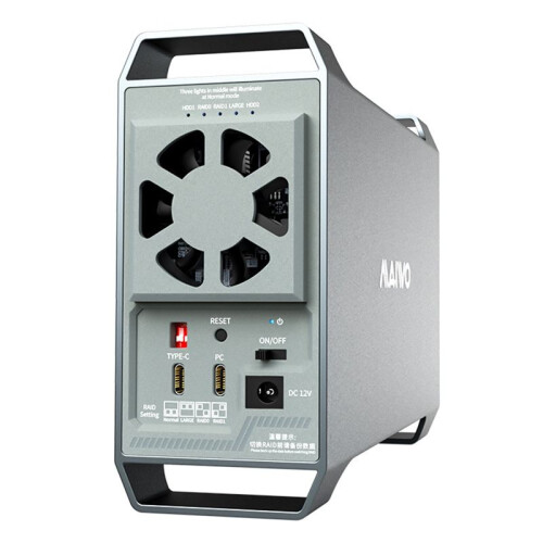 MAIWO 10Gbps Dual Bay 3.5 Polegadas Gabinete para Disco Rígido Externo com 4  Controle Inteligente de Temperatura para HDD de 2,5/3,5 Polegadas