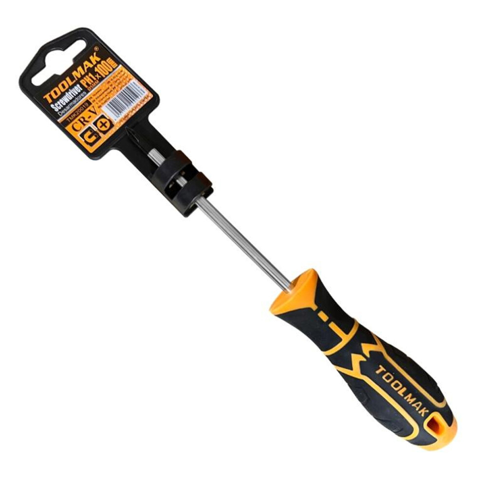 (100Mm X 1Mm, Black/Orange) Toolmak Phillips Head Screwdriver 5063884161576