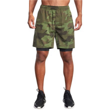 Heren Gym Hardloop Shorts voor Mannen 2 in 1 Sneldrogende Workout Atletische Shorts Camouflage Groen XL