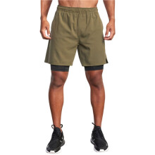 Mens Gym Running Shorts for Men 2 in 1 Quick Dry Workout Athletic Shorts Khaki L